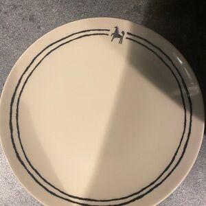 CB2 Corvo White And Black Patterned Dinner Plate By Ackerman x 4